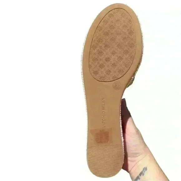 Antonio Melani Yellow Braided Leather Stacked Wedge Sandals 9.5 - Picture 11 of 12